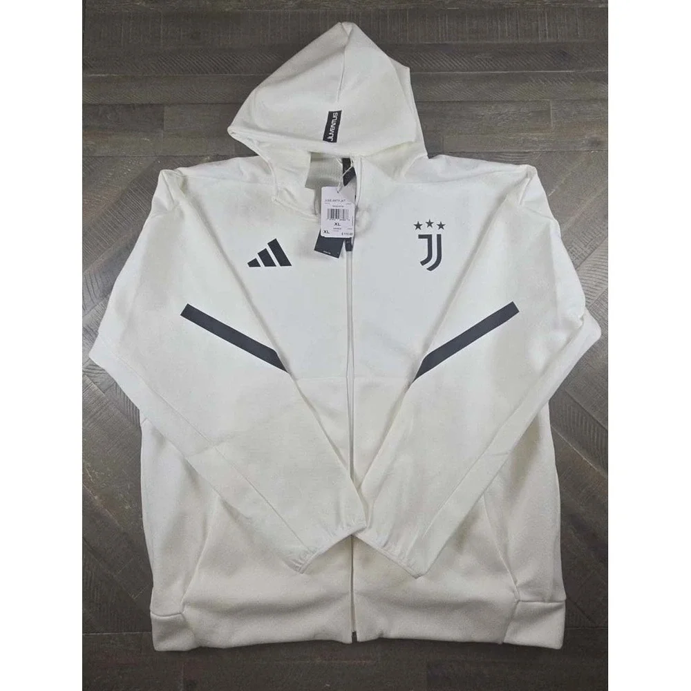 Adidas Juventus Anthem Jacket Mens XL Full Zip Hooded Soccer JM9461 NEW